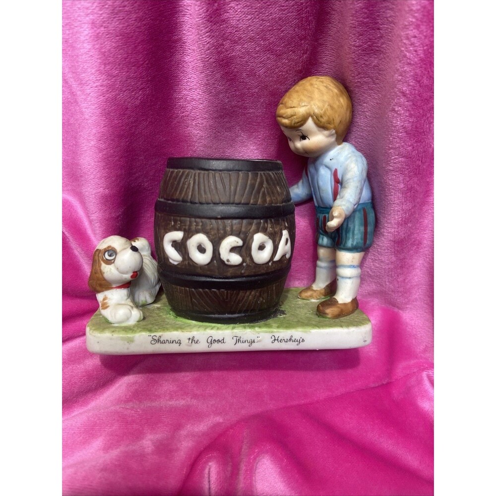 Vintage Hershey's Cocoa Figurine "Sharing the Good Things" J.H. Schuler Co